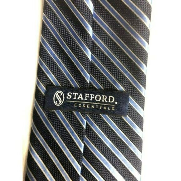 5/$10 Vintage Stafford Men's Necktie Navy Sky Blue - Picture 4 of 6